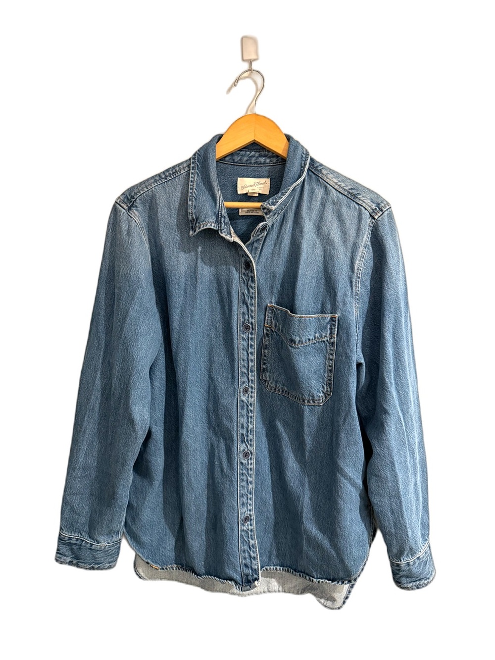 Universal Thread Blue Denim Relaxed-Fit Shirt